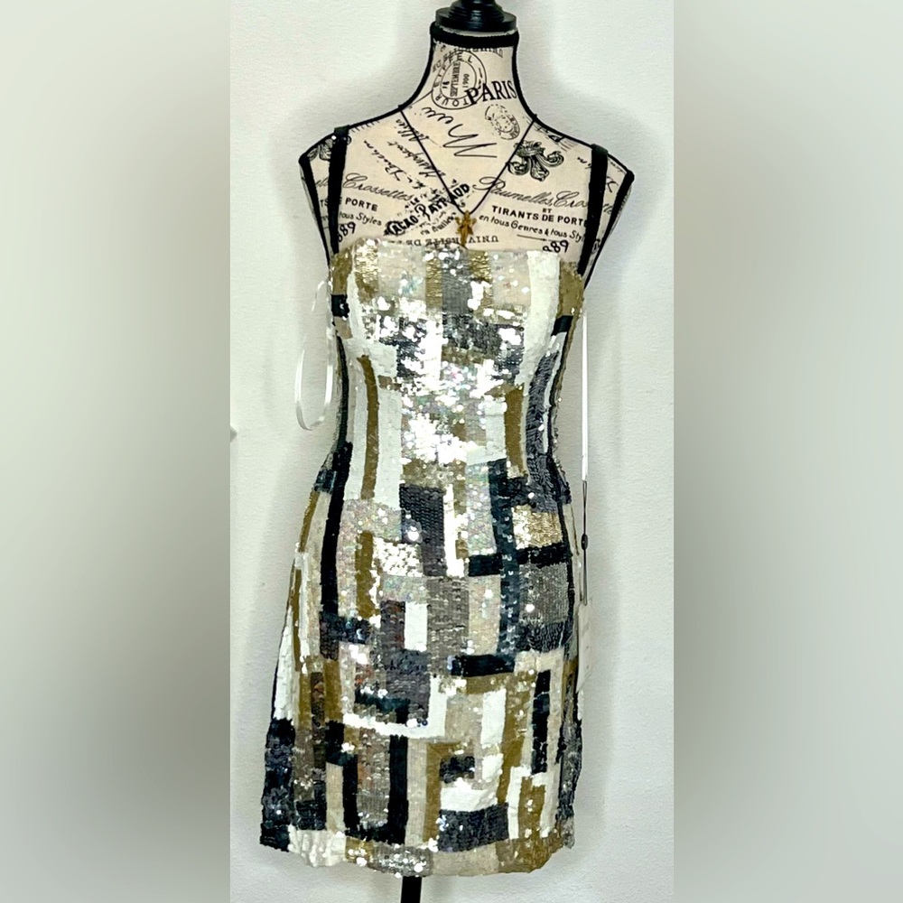 Sequin Patchwork NWT Dress